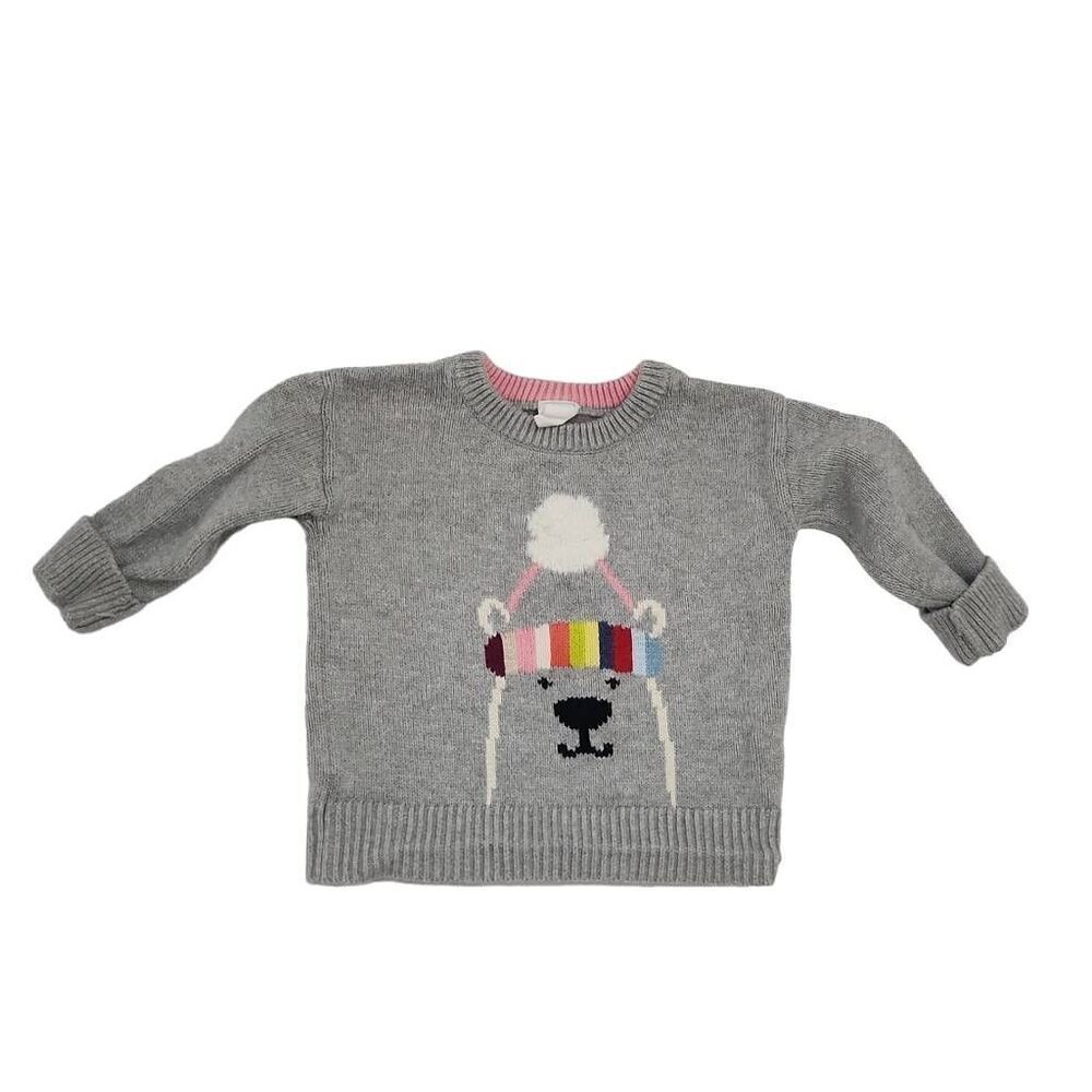 Baby Gap Toddler Gray Polar Bear Sweater -Size 12-18 Months